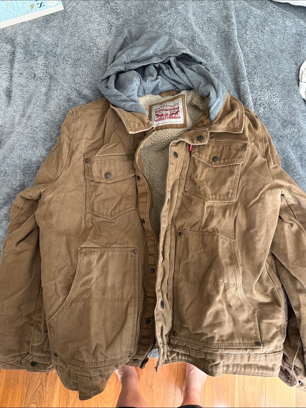 Levi's Brown Hooded Sherpa-Lined Field Jacket